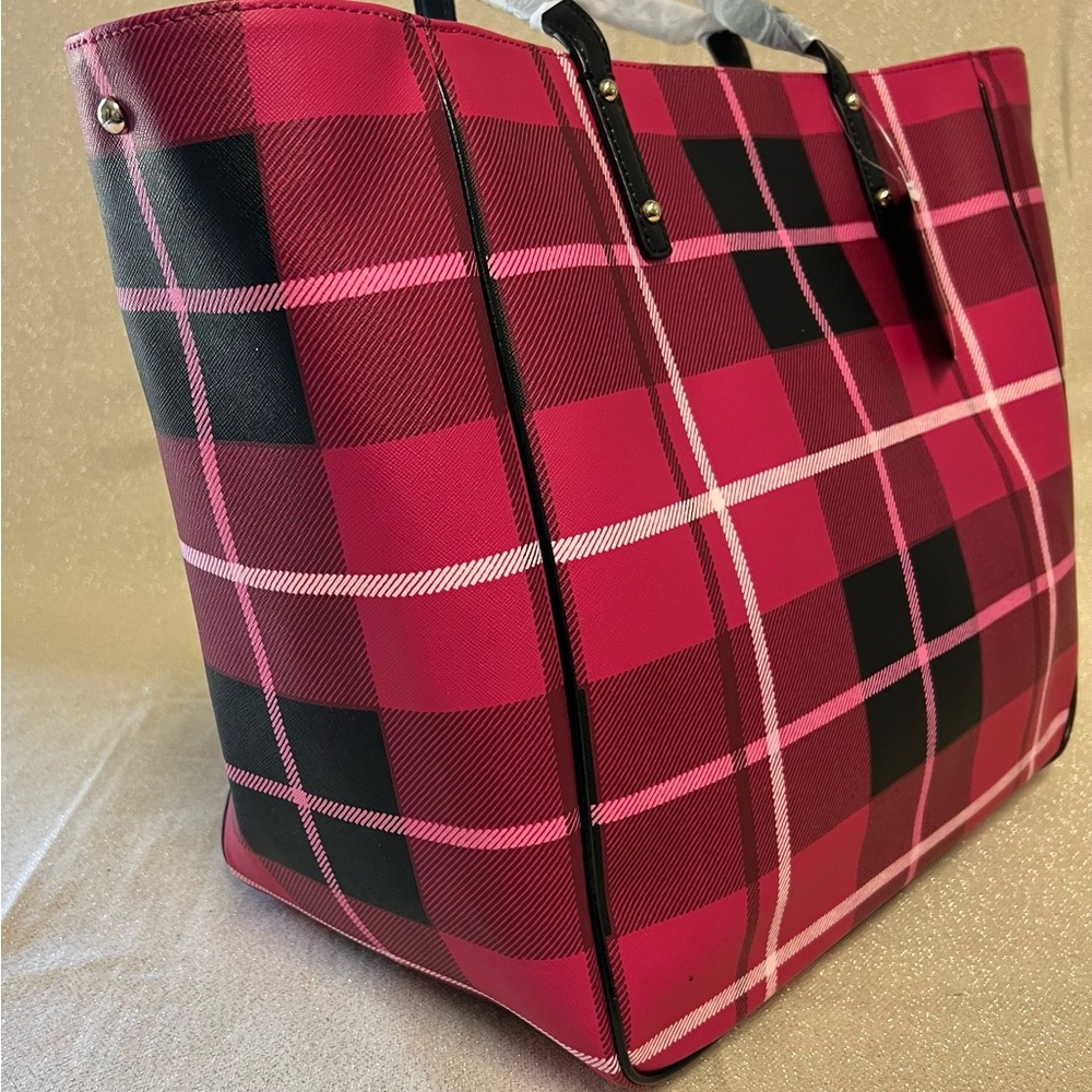 Kate Spade Pink Plaid Tote - Picture 5 of 16